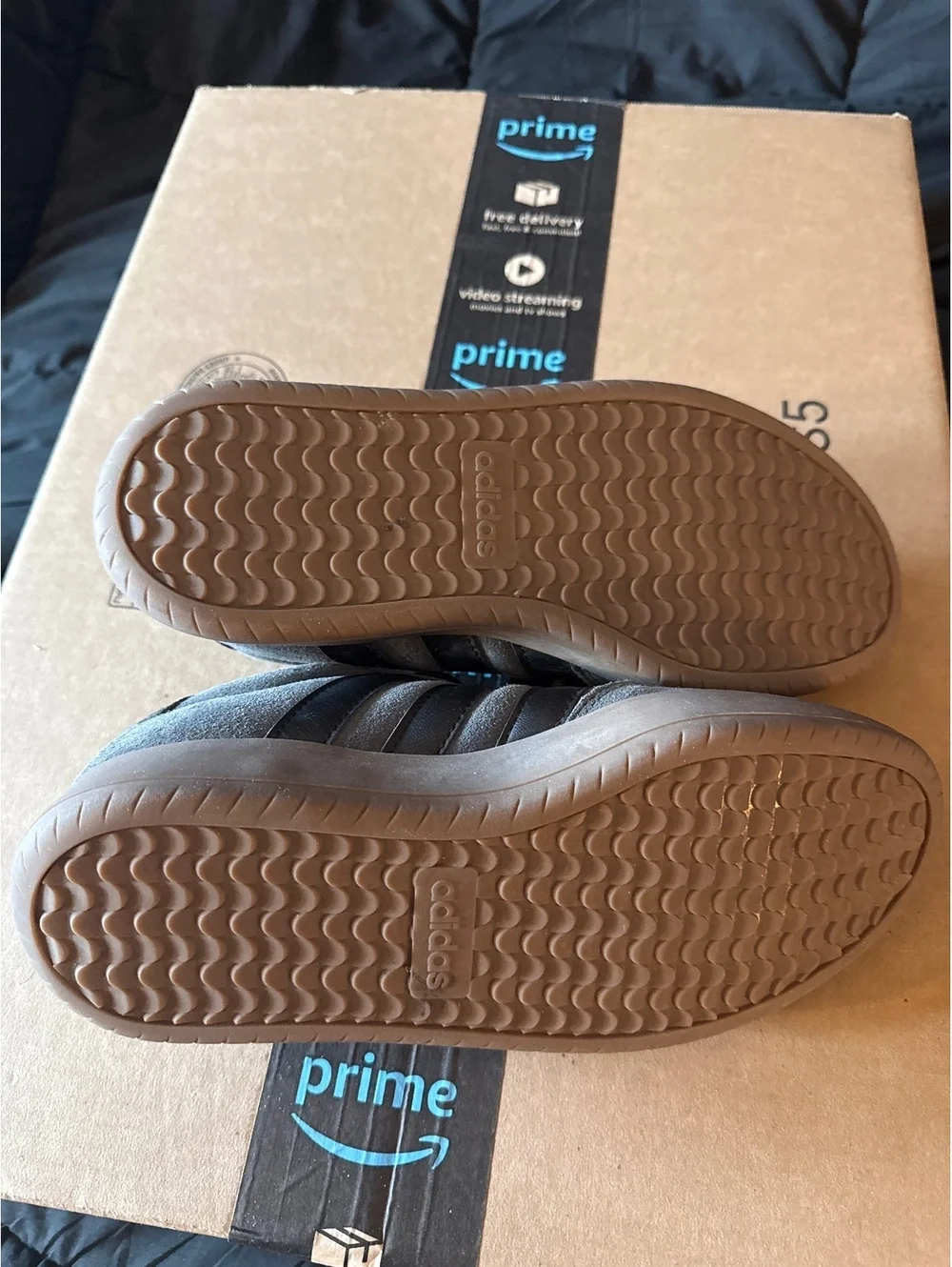 Adidas Suede Casual Sneakers in Gray and Black, Size 7 US